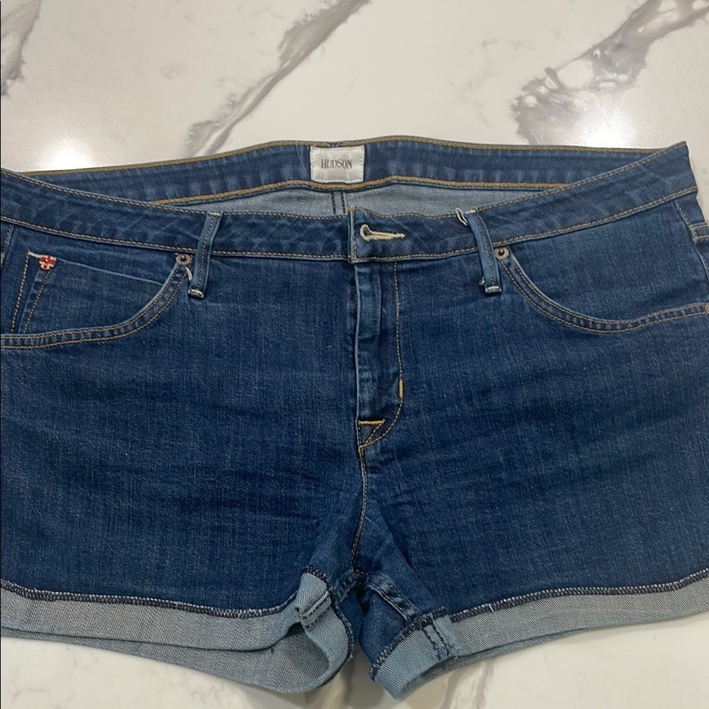 Hudson Jeans Blue Jean Shorts with Rolled Hems